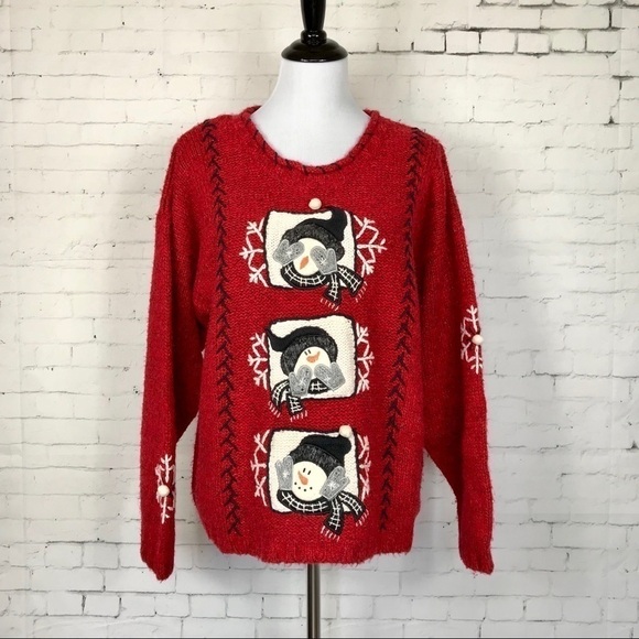 Mandel Bay Sweaters - MANDELA Bay Snowman Christmas Sweater